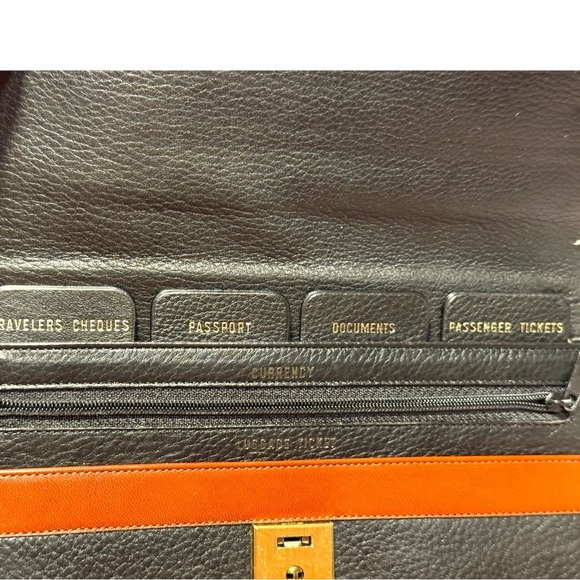 Bally Vintage Leather Clutch Bag Black Brown Gold Hardware - Picture 6 of 10